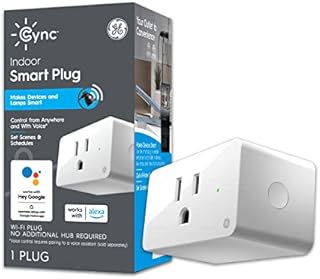GE CYNC Indoor Smart Plug with Bluetooth and Wifi, Alexa and Google Home Compatible, No Hub Required