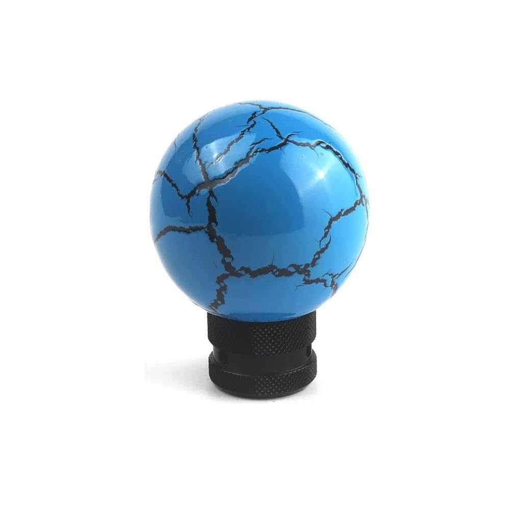 HYASDBWE Universal Round Modified Crack Spherical Car Shift Knob Shift Lever Head for Manual Transmission Gear Shifter Parts(Blue)