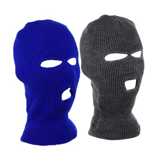 BESTYASH 2 Pzas Mascarilla de Esquí Balaclava para Hombres y Mujeres Antiviento Transpirable de Lazo para Ciclismo, Snowboarding y Actividades Al Aire Libre Gris miniatura 1