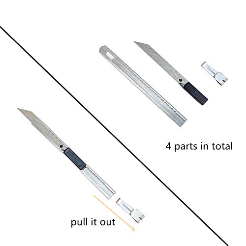 9Mm Utility Knife Blades Replacement, 50 Pcs Snap-Off Blades With A Retractable Utility Knife, Carbon Steel Blades For Vinyl Knife, Box Cutter, Craft Knife, Use In Office, Home, Arts, Crafts #TOP4