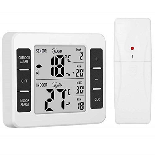 LCD Digital Thermometer Temperatur Messer Indoor Au？En Wetter Station + Funk Sender mit C/F Max Min Wert Anzeige