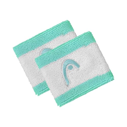 Image of HEAD Striper Wristband | Color: Sea Green /White | Size: 2.5 inch | Material: Cotton | for Men & Women | Moisture-Wicking Properties | Dry and Comfortable | Secure and Snug fit