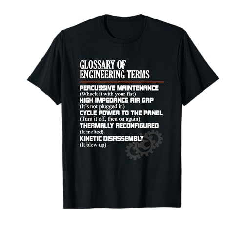 Glossary of Engineering Terms Funny Engineer Definitions T-Shirt Small
