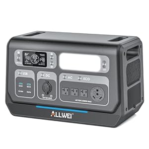 ALLWEI Portable Power Station 2400W, 2048Wh LiFePO4 Expandable to 10240Wh, Solar Generator with UPS, Full Charge in 1.5Hrs, 4 AC Outlets, Battery Generator for RV Outdoor Home Backup Power Outage