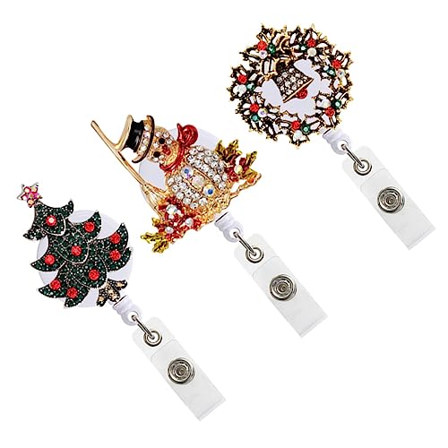 Porte-badge de Noël pour infirmière anti-perte avec clip arrière robuste