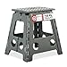 Produktbild Relaxdays Klapphocker faltbar, Camping Hocker, großer Badhocker, bis 150 kg, Kunststoff, HBT: 39 x 39 x 32 cm, hellgrau