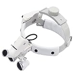 CHANGLKJ Lente d'Ingrandimento Ricaricabile per Archetto, Occhialini Dentali con Faro LED da 5 W E Spot Luminoso, Ingrandimento 3,5 X E Distanza di Lavoro 320-420 Mm, per Lavorare da Vicino