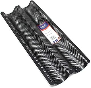 Baguette Baking Tray for French Style Bread Sticks, Micro Perforated with Dual Layer Non Stick by Lets Cook Cookware