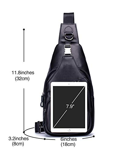 Leren schoudertas voor heren, schoudertas, borsttas, waterbestendig, draagtas, schoudertas, boodschappentas, voor wandelen, werken, school, zaken, fietsen, reizen - Image 3