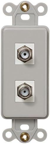 Double Coax Rocker Data Insert Wallplate, Gray