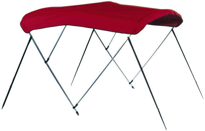 Carver Industries A(8SQ) 4893UB-07 8'L 4-Bow SQ Tube Pontoon Bimini Top Kit - 48" H, Fits 96"-102" W, Jockey Red
