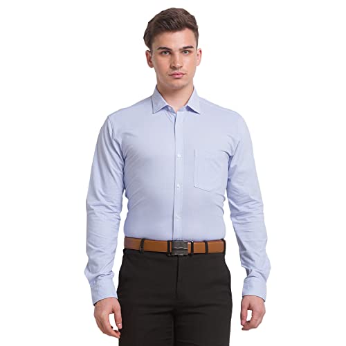 Image of Park Avenue Men's Cotton Blend Print Pattern Slim Fit Narrow Collar Full Sleeve Formal Shirt