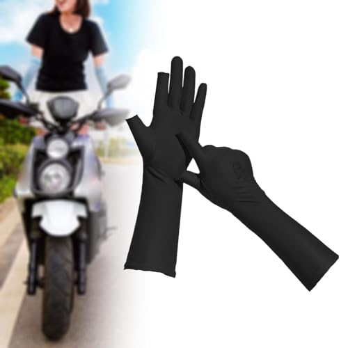 oshhni Luvas de proteção solar para mulheres luvas de verão finas leves com dedo lutas solares de de
