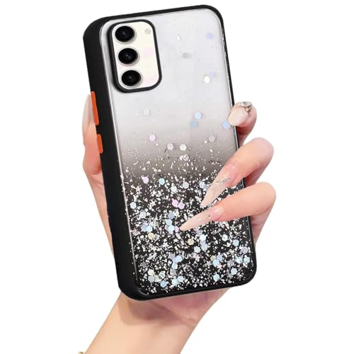 Image of VONZEE Case Compatible with Samsung Galaxy S20 FE 5G, Non Moving Glitter Cover for Girls & Women Soft TPU Shockproof Anti Scratch Drop Protection Cover (Black)