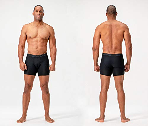 Devops Men's Perfomance Cool Dry Mesh Underwear Boxer Trunk 6-Inch Brief (3 Pack) (2X-Large, Black-Navy-White) #TOP4