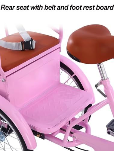Triciclo con asiento trasero, ruedas neumáticas, freno delantero caliper miniatura 4