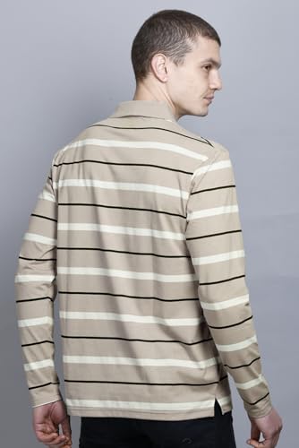 Image of GODFREY Full Sleeve Cotton Polo T Shirt for Man with Pocket - Men Tshirts Regular Fit