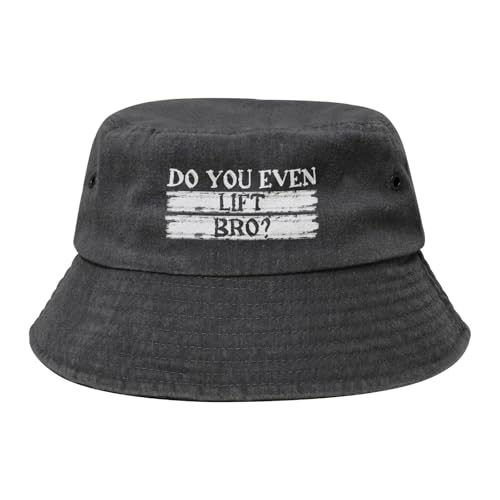 Qauirfe Funny Do You Even Lift Construction Fashion Cowboy Denim Fisherman Hat Outdoor Fishing Cap Sun
