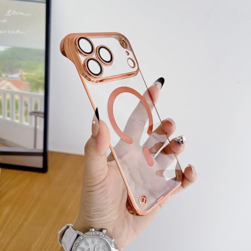 Coque sans cadre iPhone 16 Pro Max rigide transparente et compatible charge magnétique