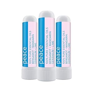 MOXĒ Peace Nasal Inhaler, Calming Essential Oil Blend, Tension Relief, Helps Relaxation and Meditation, Soothing Fragrance, Bergamot, Mandarin, Geranium, Lime, Made in USA (3 Pack)