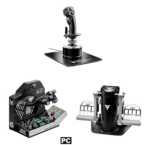 Image of THRUSTMASTER FIghter Bundle - HOTAS Warthog Flight Stick Viper TQS Mission Pack TPR Pedals Worldwide Version (Compatible with PC)