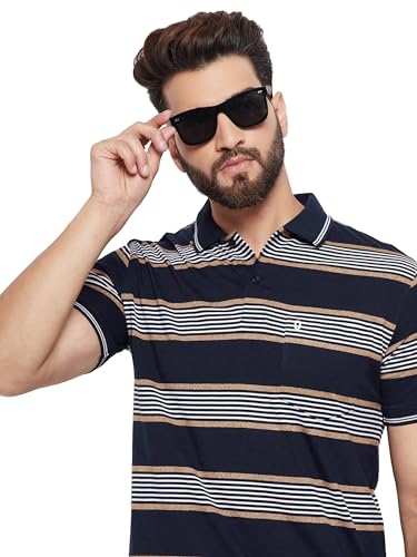 Image of UNIBERRY Men's Cotton Blend Half Sleeve Printed Polo Neck T-Shirt Has A Short Sleeve & Pocket On ChestBZRMT6-MR