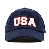 The Hat Depot 300n1405 USA Embroidery Cotton Cap-4colors (Navy)