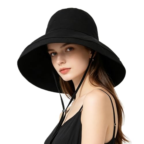 Sombrero de ala ancha ITODA para mujer con protección solar UPF 50+