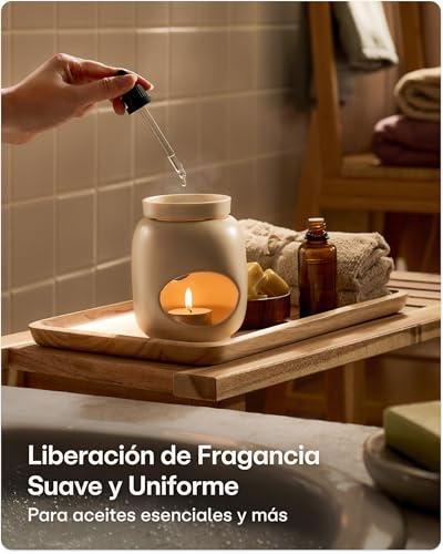 Miniatura 6 de Praknu Quemador De Aceites Esenciales Cerámica 75 Ml Evaporación Suave Para Aceites Esenciales Y Ceras Perfumadas Aroma De Larga Duración Blanco