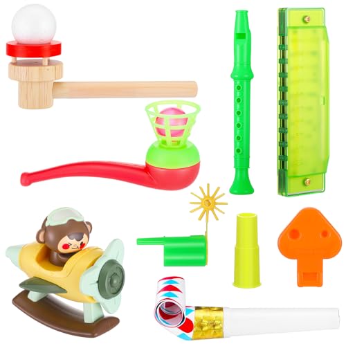 JolliLudo 9 Pcs Oral Motor Placement Therapy Tools for Kids Myofunctional Whistle Tongue Muscle Trainer Controlled Oral Airflow and Speech Clarity Kit