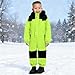 girls fashion Snow Suit for Teen Girls Boys Ski Bib Winter One Piece Snowsuit Overalls Waterproof Snowboard Fleece Warm Jumpsuits 1 Year Green
