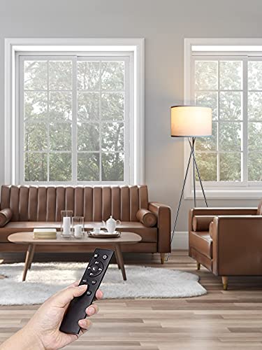 Tripod Floor Lamp, Remote & Touch Control Led Floor Lamp 3 Color Temperatures Standing Lamp For Bedroom And Floor Lamp For Living Room, Mid Century Standing Lamp For Bedroom Office Reading-White #TOP7