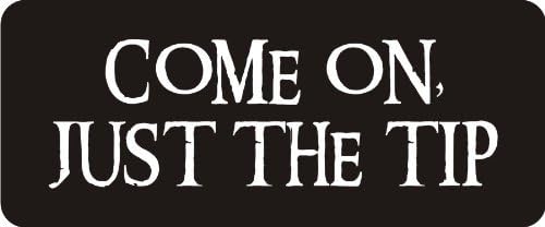 3 - Come On, Just The Tip 1 1/4" x 3" Hard Hat Biker Helmet Stickers Bs088