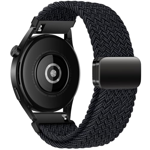 Bracelet de sport tressé pour Samsung Galaxy Watch 7 6 5 4 Pro et Classic noir de 20mm et 22mm