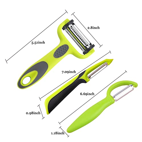 3Pcs Vegetable Peelers For Kitchen，Betterjonny Multifunctional Stainless Steel Vegetable Peeler And Good Grip Peeler Perfect For Peeling For Vegetables And Fruits Kitchen Gadgets #TOP1