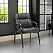 CLATINA Leather Guest Chair with Padded Arm Rest for Reception Meeting Conference and Waiting Room Side Office Home Black