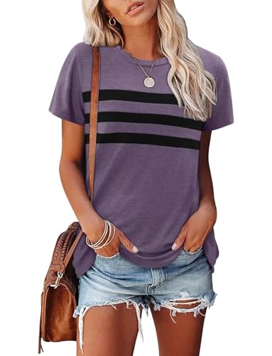 KISSMODA Summer Short Sleeve T Shirt Loose Fit Casual Dressy Women Top 2025 Trendy Ladies Fashion Blouses(S-3XL)