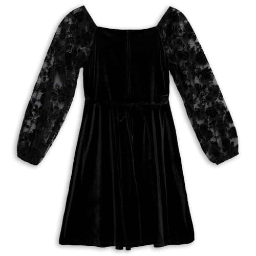 Speechless Girls' Long Sleeve Flocked Tulle and Velvet Party Dress4