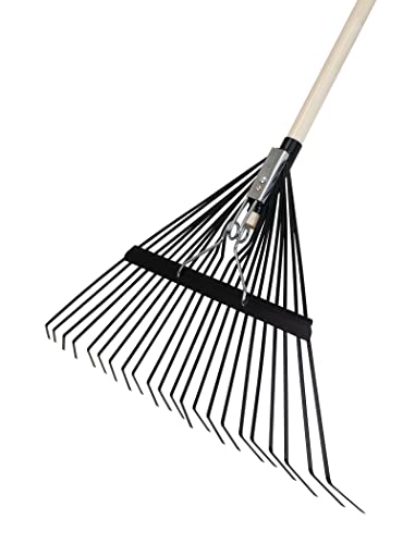 True Temper 20201001 Steel Tine Leaf Rake With Hardwood/Steel Handle, 22 Tines, Black #TOP2
