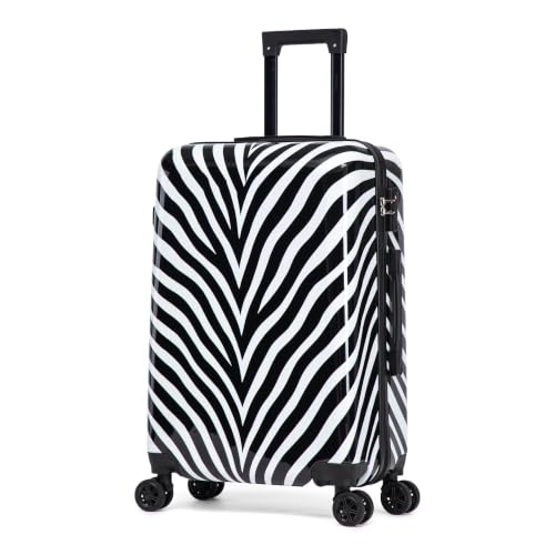 Image of InUSA Zebra Print 24-Inch Hardside Spinner Luggage Lightweight & TSA Lock