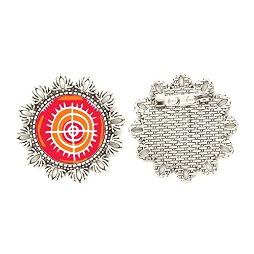 Broche de plata flor México tótems antiguos regalo para amantes del arte