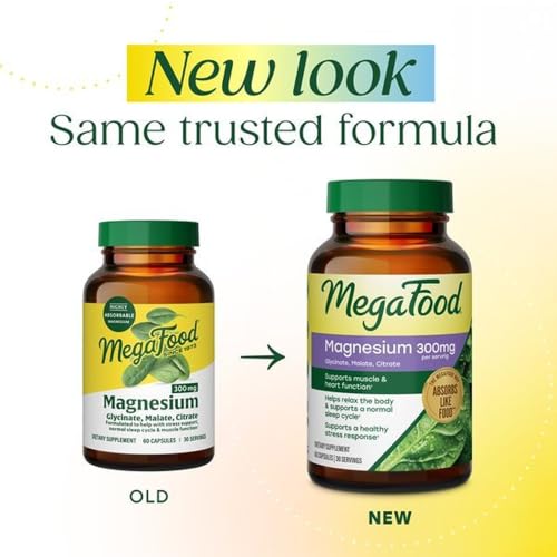 MegaFood Magnesium Glycinate, Malate, Citrate 300mg, 60 Capsules - image 2