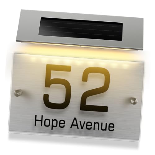 LIFKOME Lampe Solaire Pour Plaque De Porte 18 Led Bicolores Éclairage Solaire Solide Pour Numéros De Maison Extérieur Panneau D'adresse Kit Éclairage Nocturne Automatique