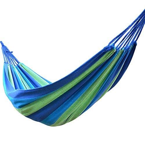 HYY-YY Hammocks Outdoor Hammock Portable Hammock Garden Sports Home Travel Camping Swing Canvas Striped Hammock Outdoor Parachute Cloth Hammock 280x80Cm