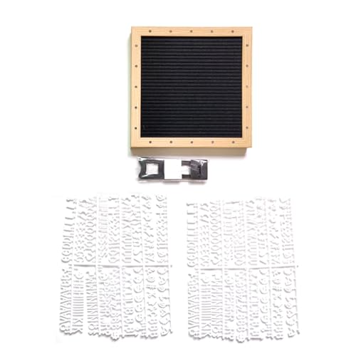 Kznifmk Lavagna con lettere in feltro, lavagna con messaggi in feltro, segnaletica intercambiabile, pannello annuncio e facile da usare, nero