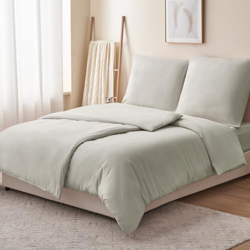 RUIKASI Bettwäsche 135x200 Beige 4teilig - Polyester Mikrofaser Bettwäsche-Sets Oeko-TEX… – Ansicht 3