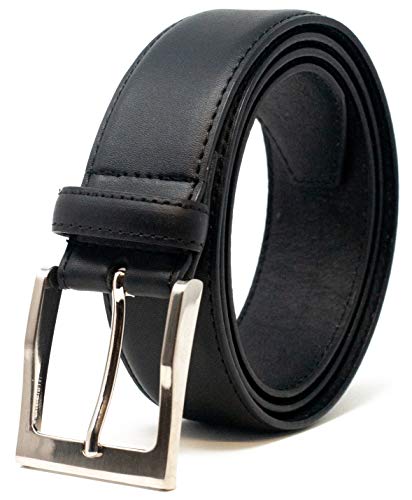 Ashford Ridge Hombres 38mm Cuero recubierto cinturón - tamaños 142cm - 152cm - Negro Cover