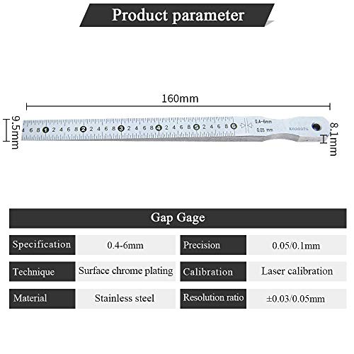 Yuchengtech Taper Gauge Gap Gage Welding Wedge Feeler Gauge Gap Feeler Wedge Gauge Gap Hole Measure Tool 0.4-6Mm #TOP2