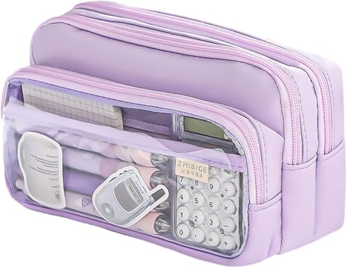 Image of Storio Pencil Box Pouch for School Kids Girls & Boys Aesthetic | Cute Stationary Compass Box Case Organiser - (Colors as per Availability)