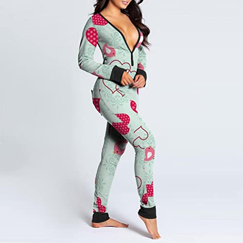 ORT Camisola de dormir feminina, macacão feminino pijama funcional com aba abotoada macacão de dormi